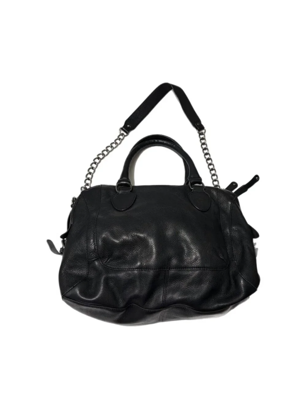 Audrey Brooke Bag Black Genuine Leather Satchel Purse Moto Rocker Grunge Gothic